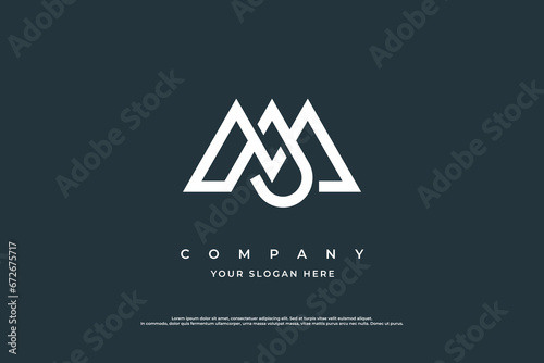 Initial Letter MJ or JM Logo Design Vector