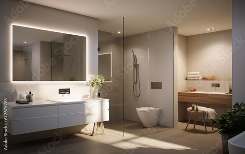 Newly designed spacious bathroom