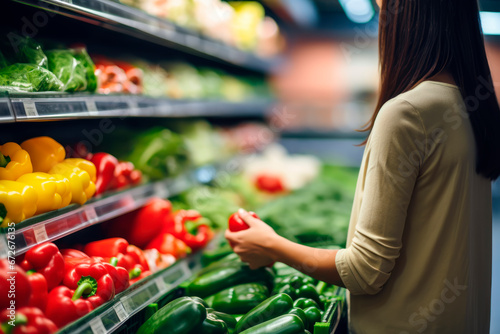 woman choosing fruit in the supermarket