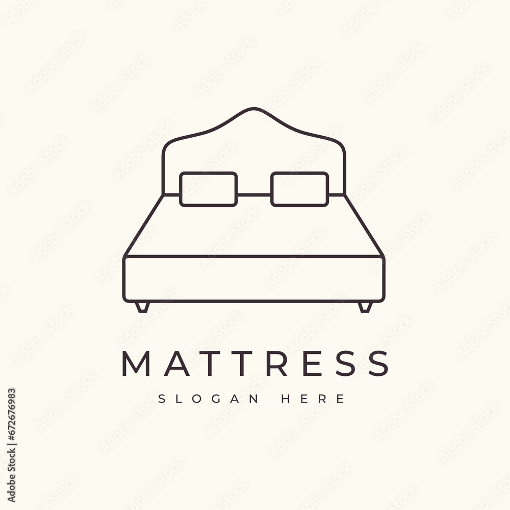 mattress bedroom furniture relaxation line logo design vector graphic mattress bedroom furniture relaxation line logo design vector graphic