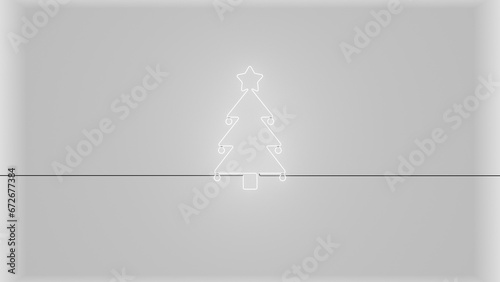 Foto Árbol de Navidad neón blanco alfa.