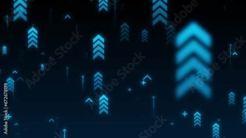 Business arrow up growth lines technology on dark blue background. Business investment to success. financial data graph strategy.market chart profit money.  Hi-tech business concept animation.