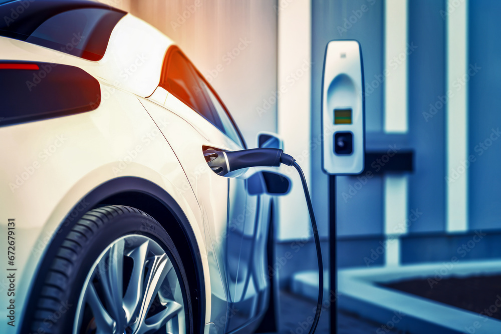 Eco-power EV charging station with a green energy supply, embracing electric vehicle (EV) technology. Eco-power EV charging station with a green energy supply, embracing electric vehicle (EV) technology.