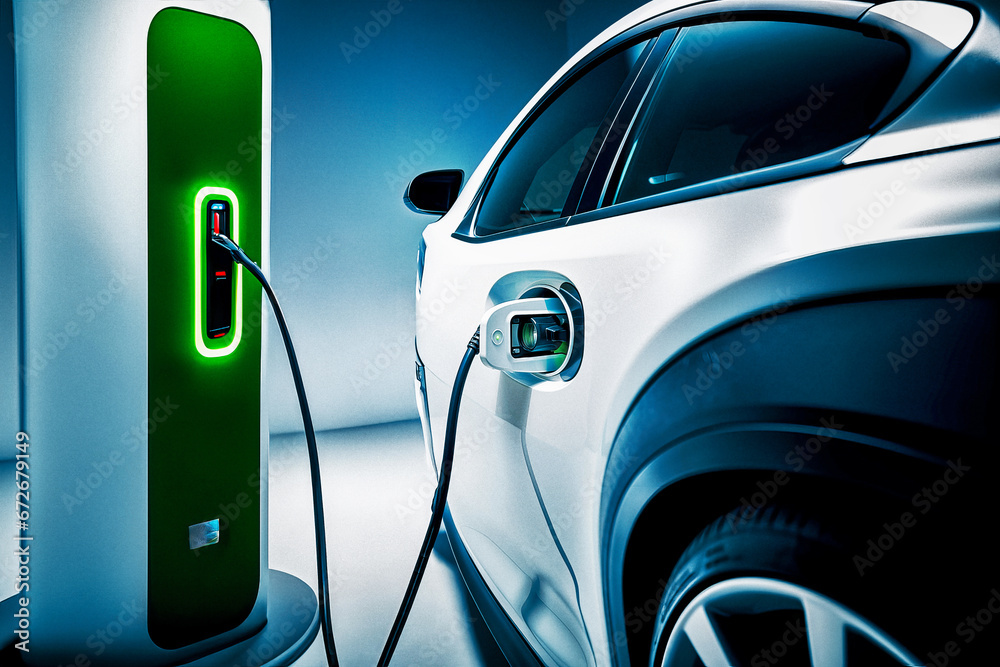 Eco-power EV charging station with a green energy supply, embracing electric vehicle (EV) technology. Eco-power EV charging station with a green energy supply, embracing electric vehicle (EV) technology.