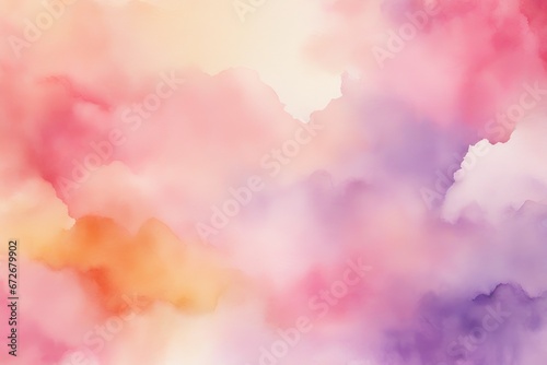 purple magenta pink peach coral orange yellow beige white abstract watercolor art background light texture