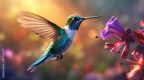 hummingbird in flight generated by AI