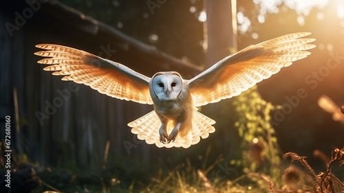owl in flight generated by AI