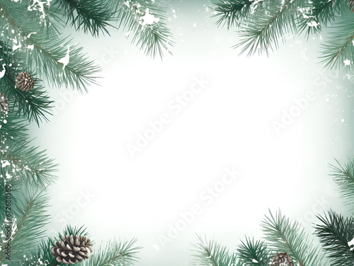Green pine frame background with copy space inside for text © TatjanaMeininger