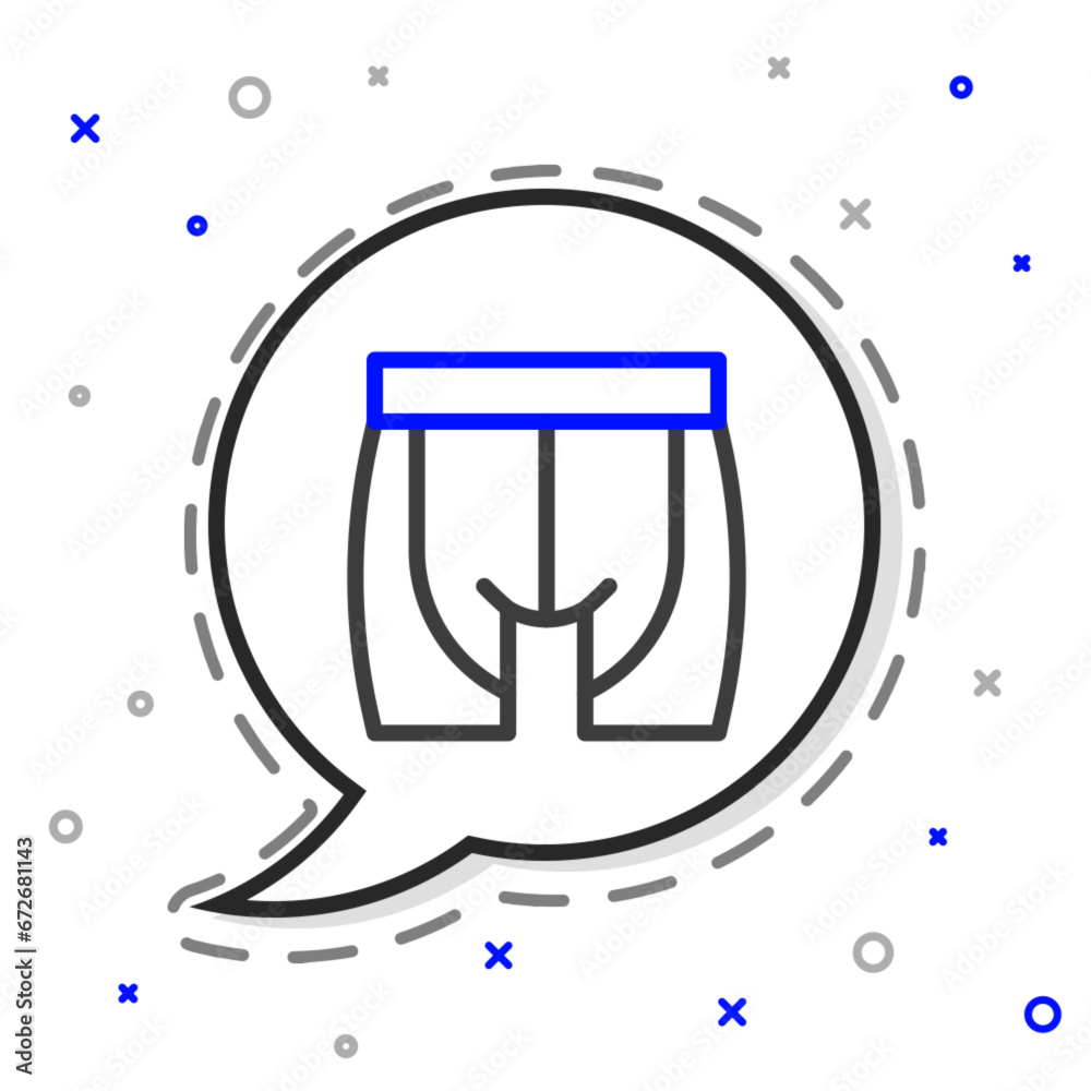 Line Cycling shorts icon isolated on white background. Colorful outline concept. Vector Line Cycling shorts icon isolated on white background. Colorful outline concept. Vector