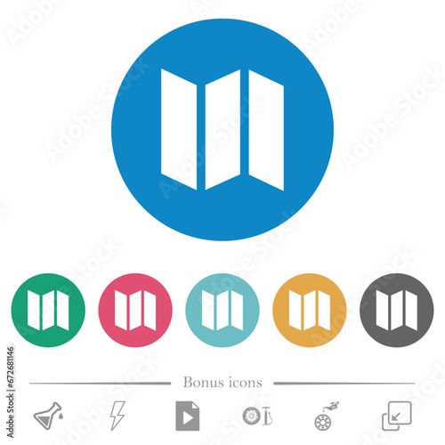 Collapsible map flat round icons