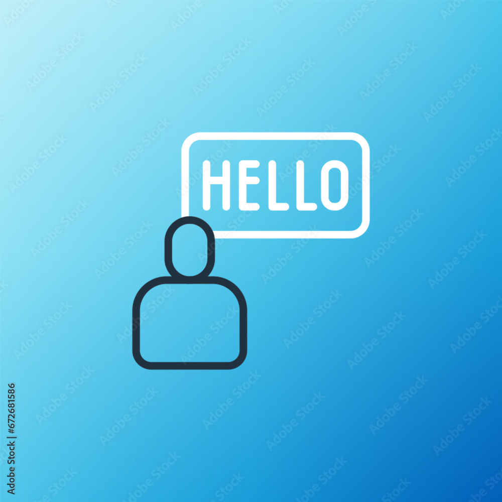 Line Acquaintance icon isolated on blue background. Colorful outline concept. Vector Line Acquaintance icon isolated on blue background. Colorful outline concept. Vector
