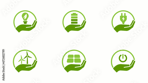 Green Energy efficiency, saving, management .
Electricity Energy, consumption and saving electricity.
Vector template illustration