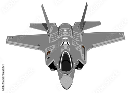 Lockheed Martin F-35A Front Editable Vector Illustration - For Posters, Banners and Patches