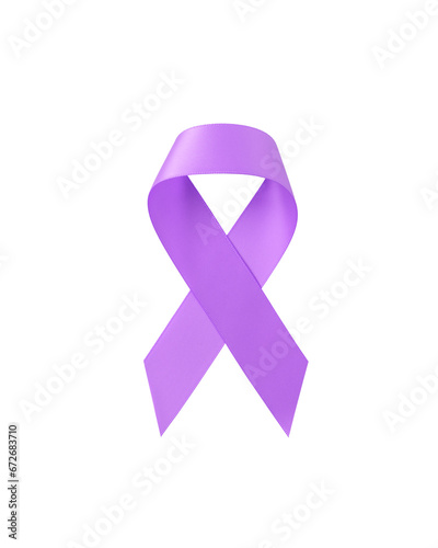 Lavender ribbon a all types of cancer symbol isolated on white background
