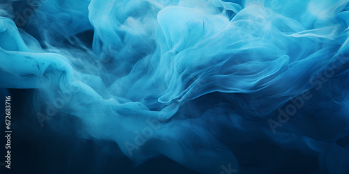 blue smoke background , Blue dust ,AI Generative  photo