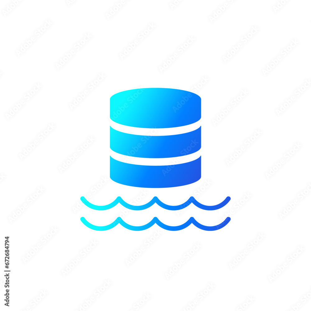 Data lake icon, repository of unprocessed data Data lake icon, repository of unprocessed data