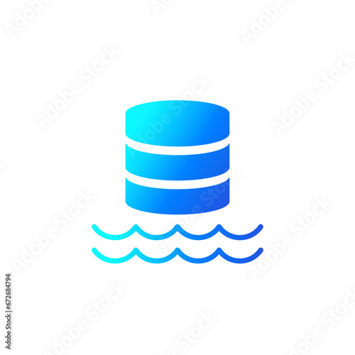 Data lake icon, repository of unprocessed data