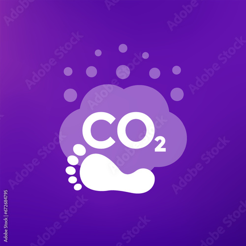 carbon footprint, co2 emissions vector icon