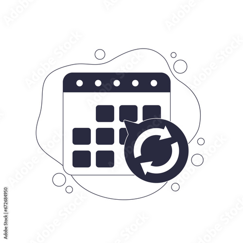 monthly subscription auto-renewal icon, vector design