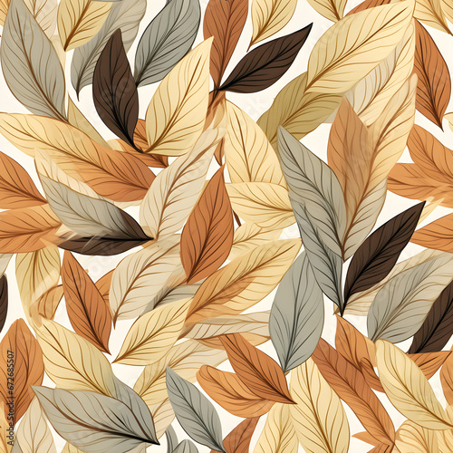 Leaves Vintage Earth Tone Pattern