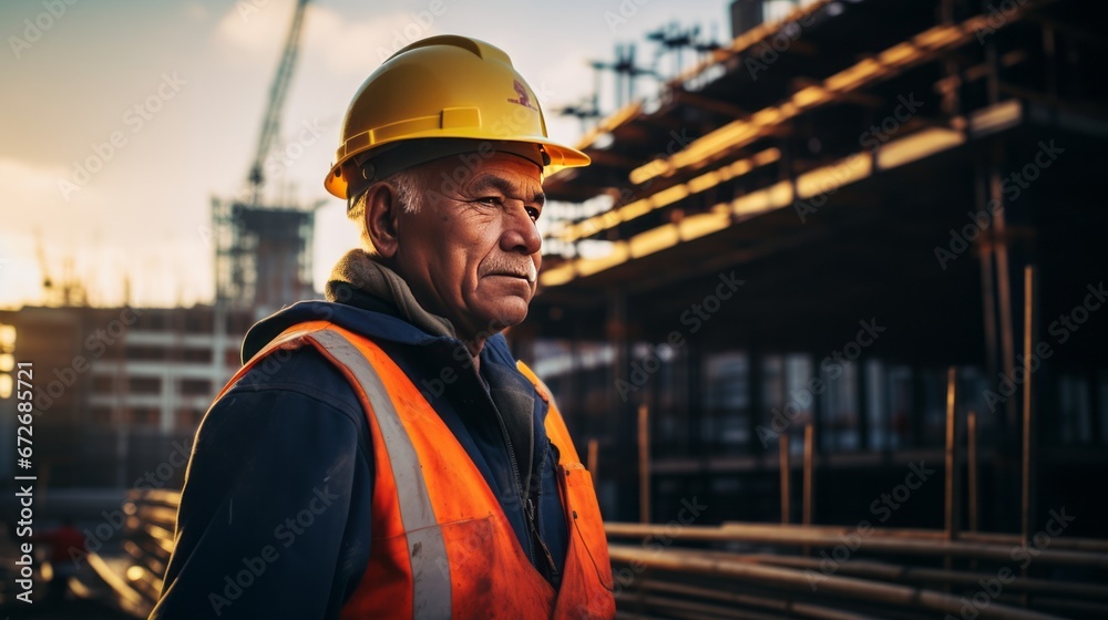 construction banksman monitoring a crane lift, emphasizing their role as a safety expert,construction site