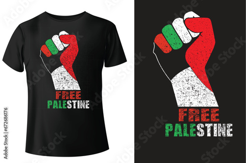 Free Palestine t-shirt design and vector.