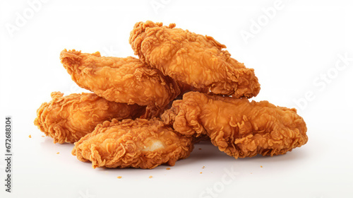 stack of photos of crispy fried chicken on a white background