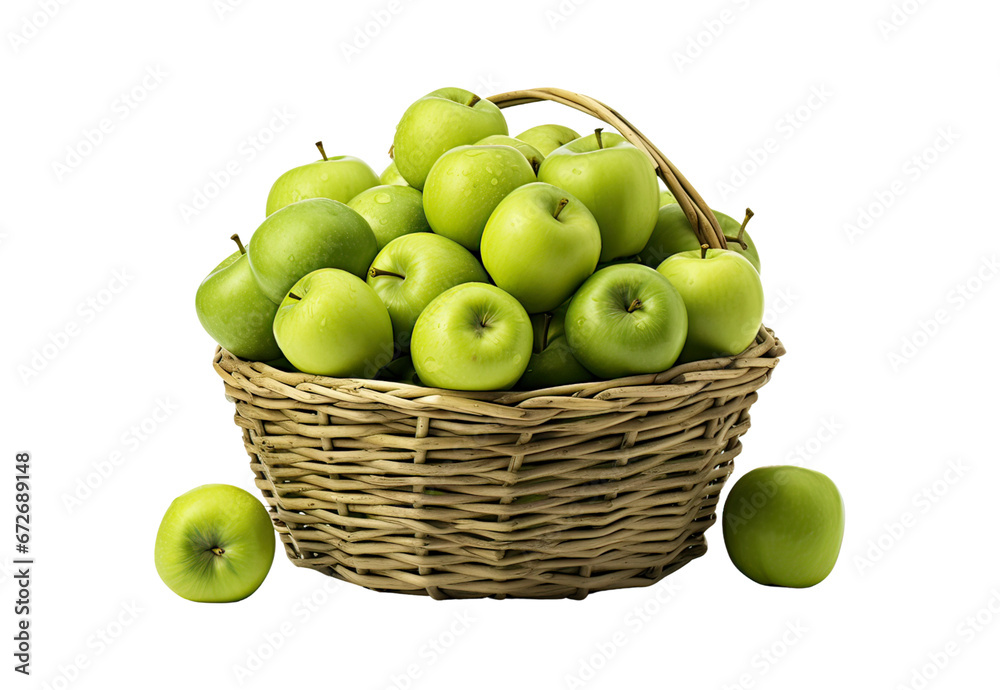 Many green apples in a basket Many green apples in a basket