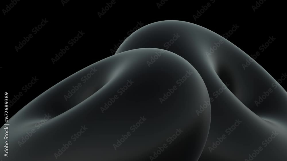 3D Render Futuristic Abstract Dark Background with Black 3D Torus. Modern background for business