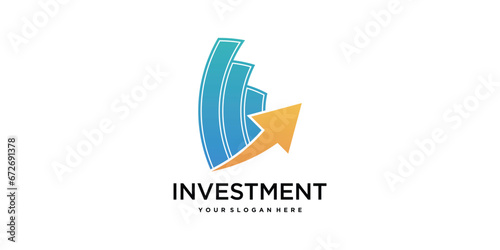 Vector design logo investment modern. Premium Vector