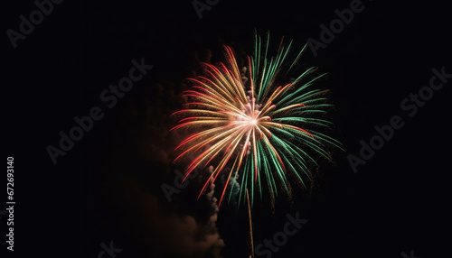 Fourth of July celebration  vibrant colors  exploding fireworks  glowing joy generative AI