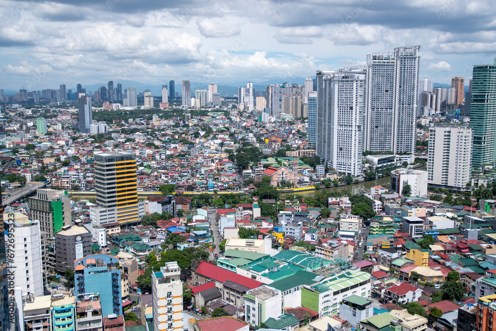 Aerial of Mandaluyong area in Manila.