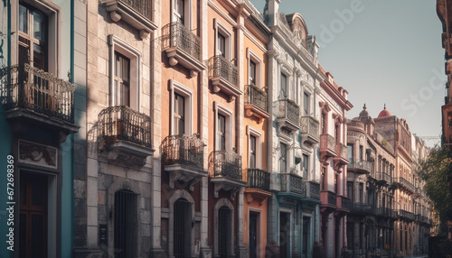 The old fashioned building facade in the capital city exudes elegance generated by AI © Jeronimo Ramos