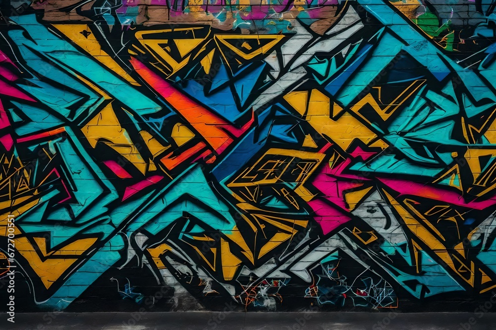 graffiti on wall, painting 