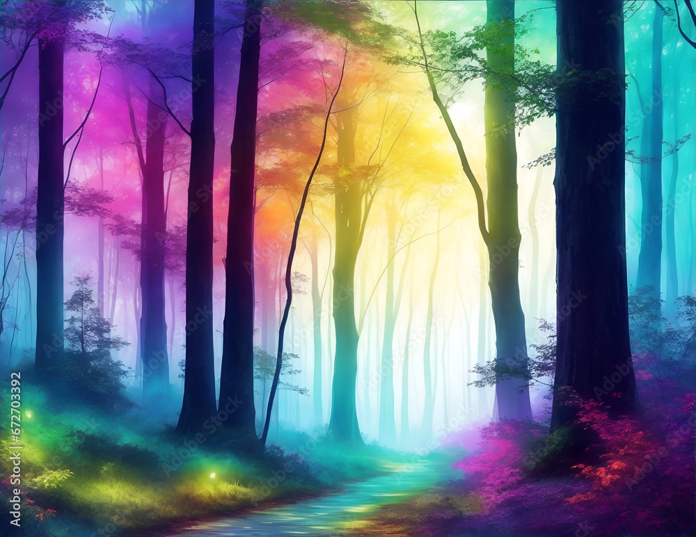 Colorful Glowing Forest