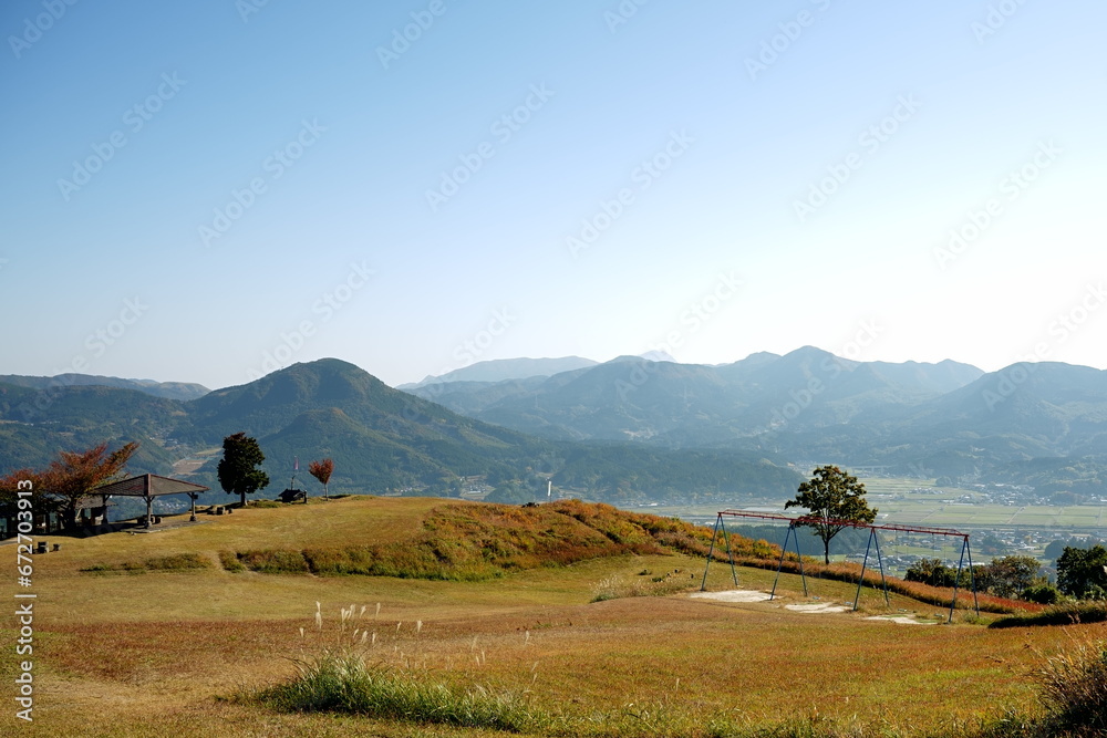 伐株山からの玖珠町の風景