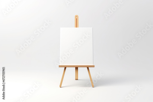 easel in an art studio, awaiting the creation of a masterpiece, with a backdrop of various art supplies and tools, setting the stage for artistic inspiration