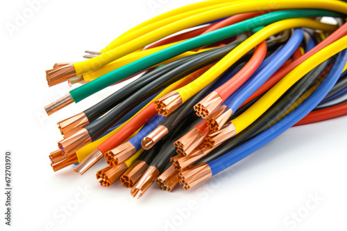 Isolated cables and cords used for communication and networking.