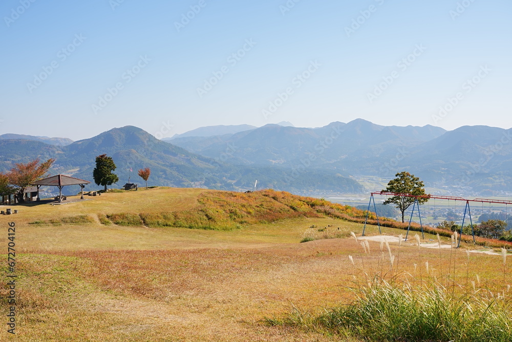 Fototapeta premium 伐株山からの玖珠町の風景