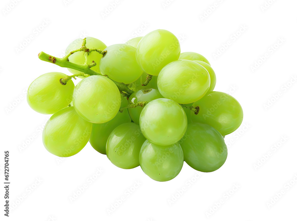 bunch of green grapes isolated png on transparent background