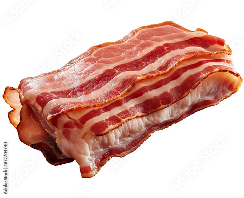 pieces of bacon isolated png on transparent background