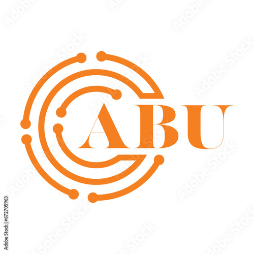 ABU letter design.ABU letter technology logo design on white background.ABU Monogram logo design for entrepreneur and business.

