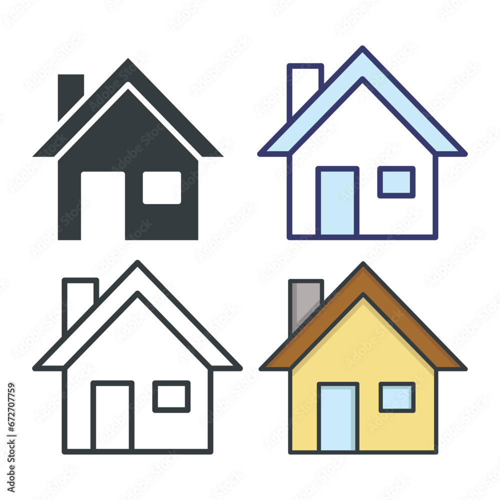 House icons vector on trendy design