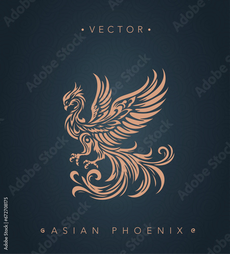 Asian traditional phoenix pattern ancient Chinese phoenix	
