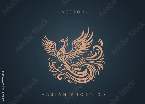 	
Asian traditional phoenix pattern ancient Chinese phoenix	
