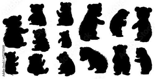 Baby bear silhouettes