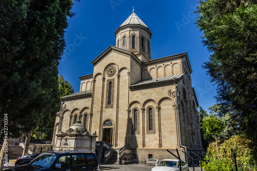 Tbilisi Georgian Orthodox Kashveti Church of St. George, located across from the Parliament building on Shota Rustaveli Avenue. Tbilisi, Georgia.