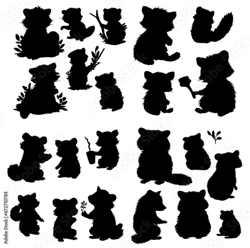 Raccoon silhouettes