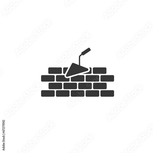 Vector icons brickwork and building trowel