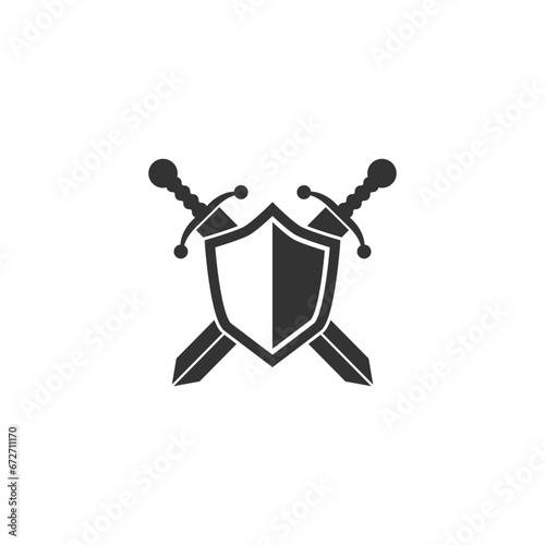 Steel sword vector icon illustration isolated on white background